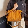 2025 spring new tote bag simple retro casual large-capacity class commuter tooling canvas oblique span bag