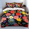 Colorful Flowers With Butterflies Bedding Set For Kids Luxury Gift 3Pcs Digital Print Comforter Set Soft Comfortable Breathable