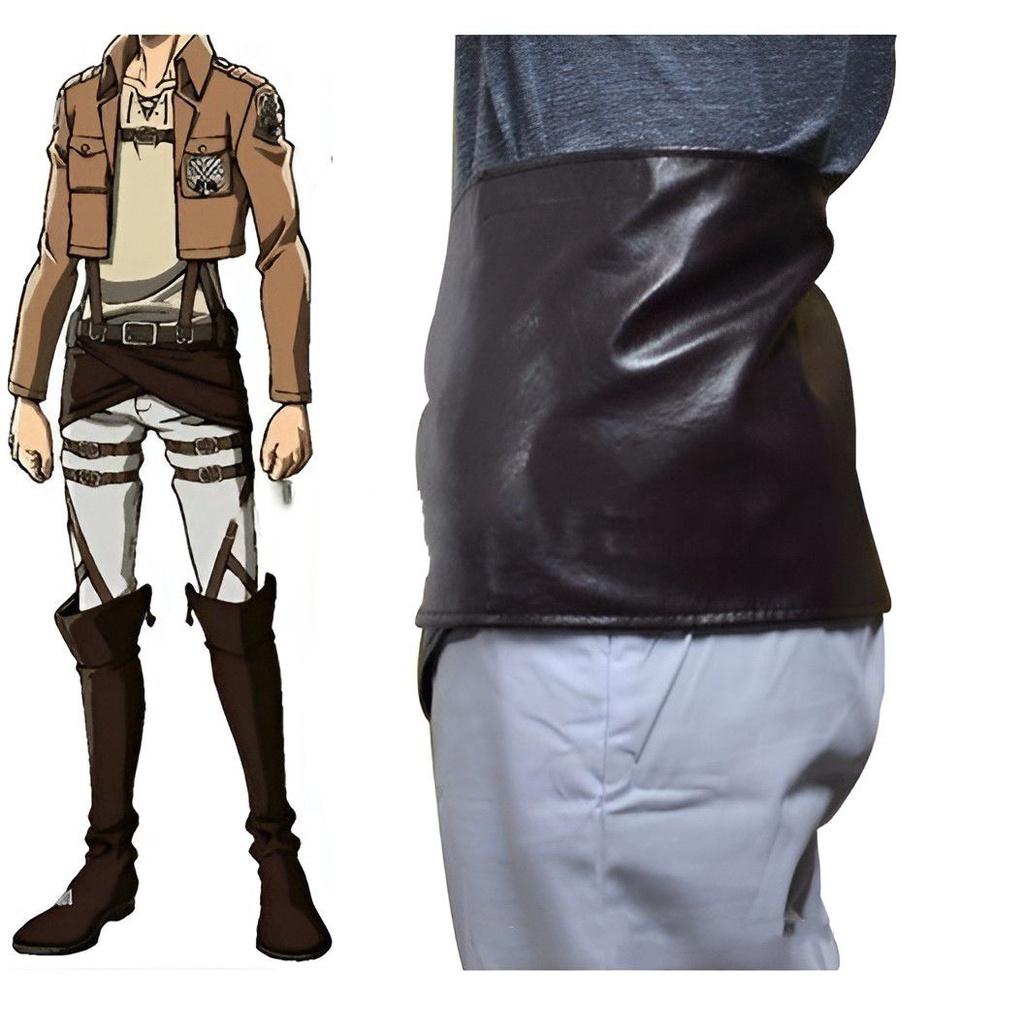 On Attack Titan Cosplay Unisex Faux Leather Miniskirts Apron Costume Ackerman