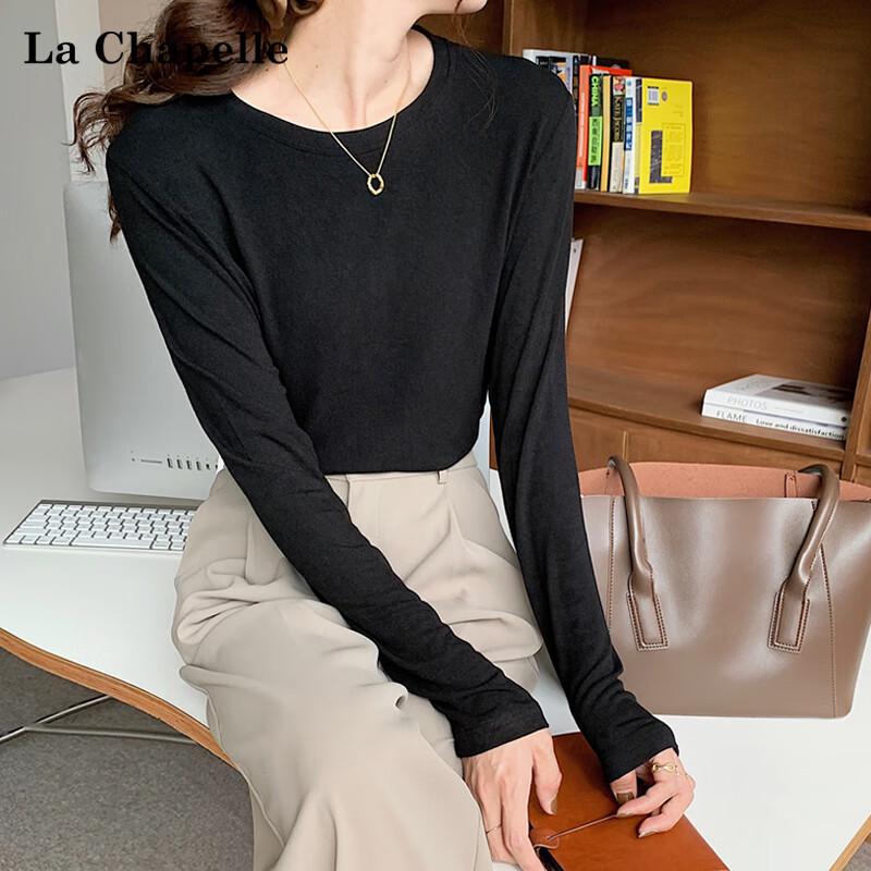 La Chapelle Women s Soft & Lightweight Loose Fit Long Sleeve Round Neck T-Shirt M