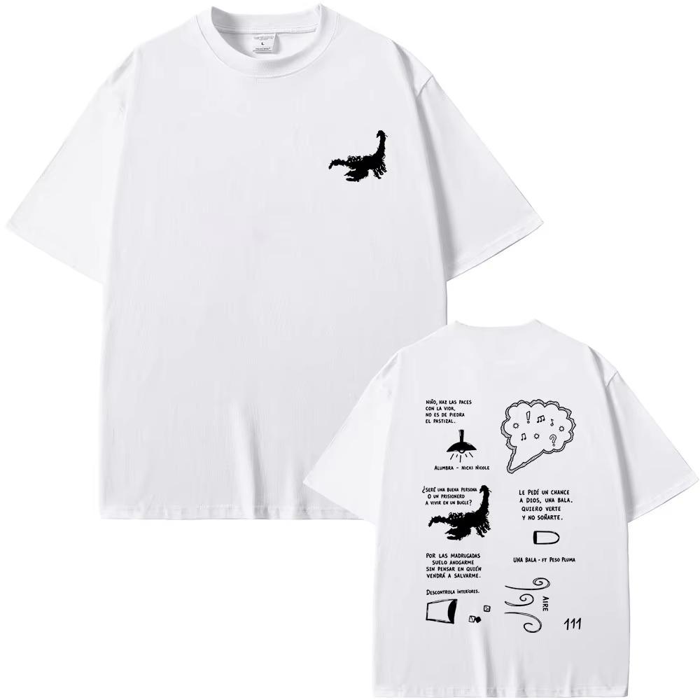 2026 New Rapper Milo J Album 111 Merch Graphic Print Men's Hip‑Hop Fashion Casual Loose Streetwear Short‑Sleeve T-shirt