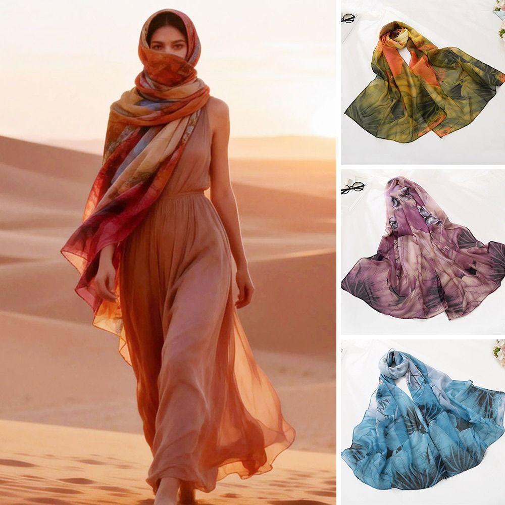 Sun-Resistant Silk Scarf Breathable Sunscreen Hijab Summer Bandana for Women