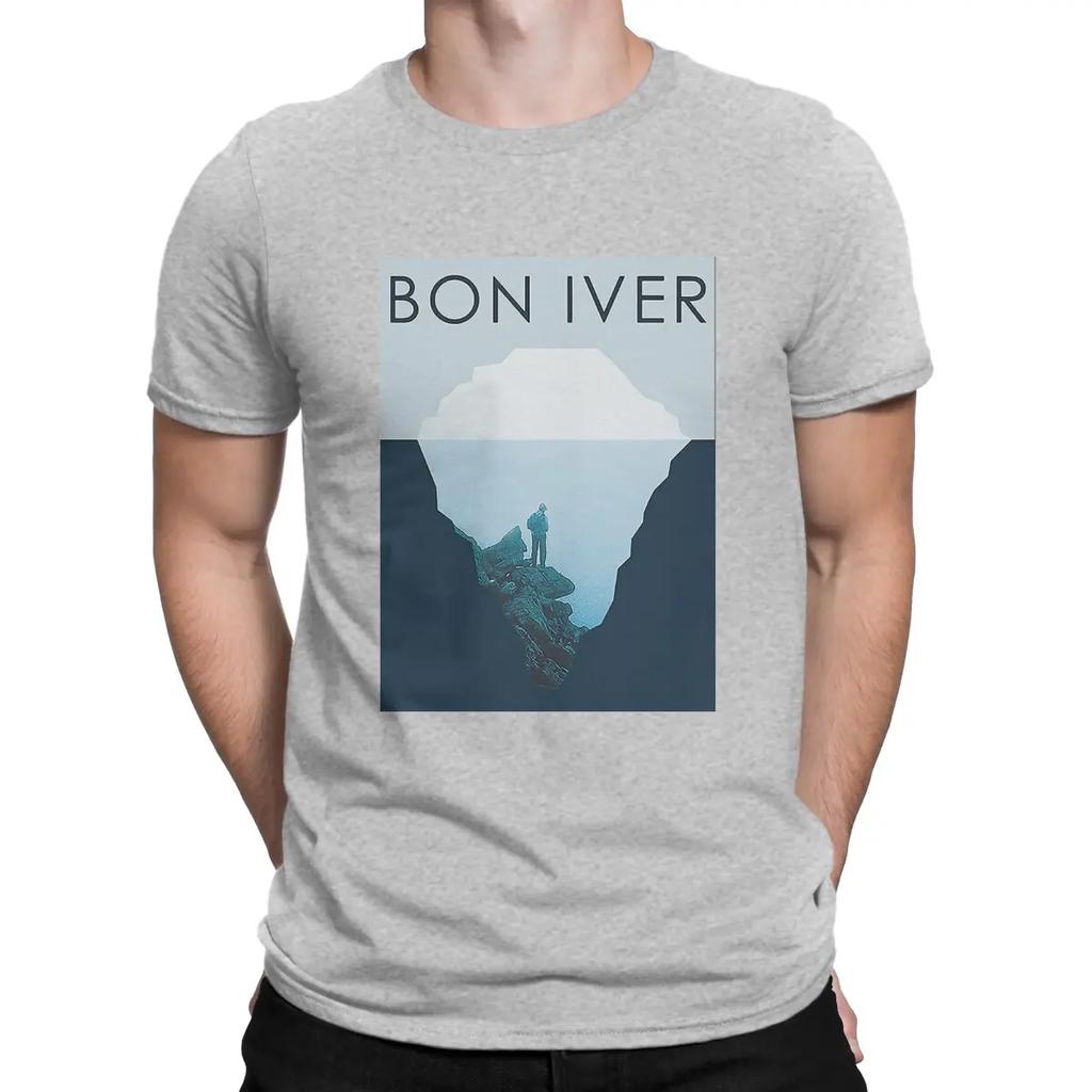 Funny Pop T-Shirt for Men Crew Neck Cotton T Shirts B-Bon Ivers Short Sleeve Tee Shirt Summer Tops