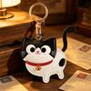 Cat Design Kitty Access Card Cover Leather Material Cat Keychain Creative ID Card Holder Women