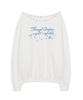 ILLIGO One-Shoulder Studded Boat Neck Sweatshirt White