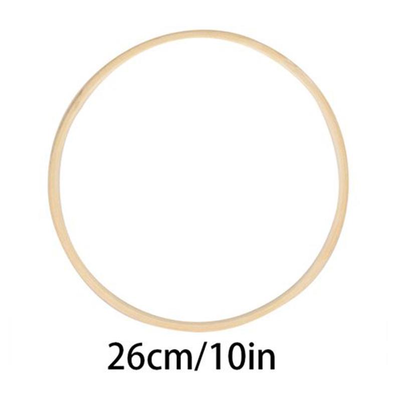 10pcs Dreamcatcher Ring Round bamboo Circle Embroidery Hoop Wind Chime Hanging DIY Fan Frame Rings Craft Accessories
