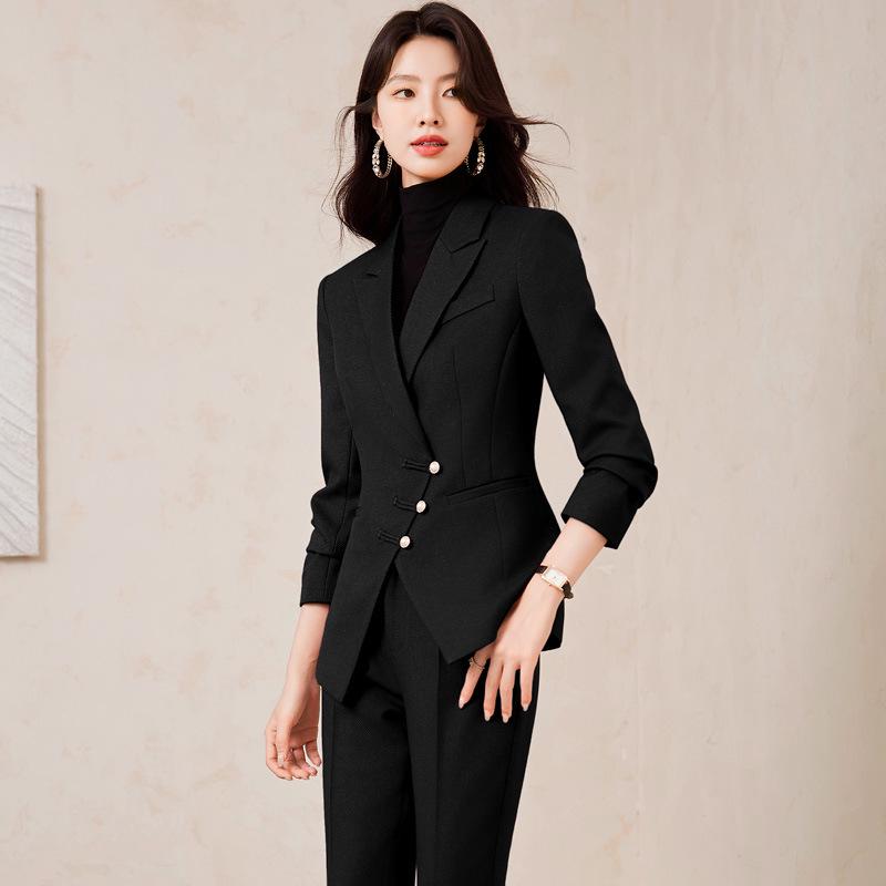 Women's High-End Red Blazer Suit - Casual, Professional, Celebrity Style for Autumn/Spring