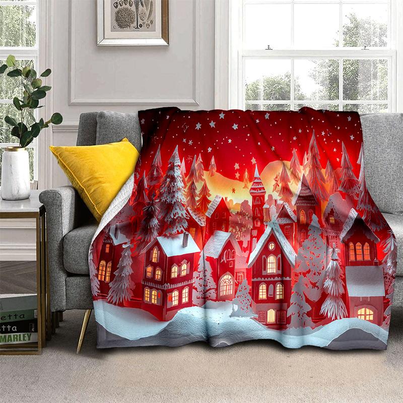 Cartoon Santa Claus Merry Christmas Snowman New Year Gift Soft Flannel Blanket for Beds Bedroom Sofa,Throw Blanket for Cover