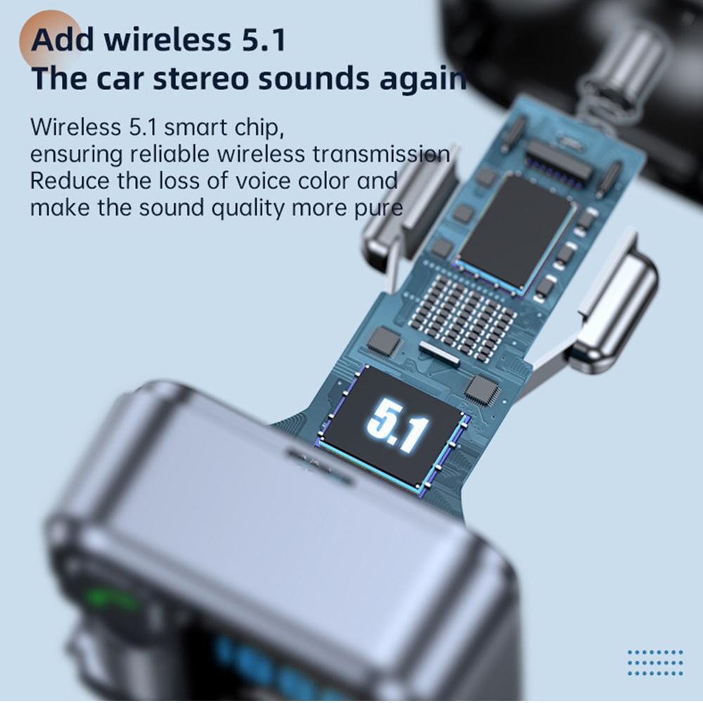 Bluetooth 5.1 Car FM Transmitter Car MP3 Stereo Music Player Handsfree 3.5mm Aux Wireless Car Kit 20W PD USB-C Fast Charger