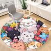 1pc Kitties Flowers Office Round Area Rug, Indoor Mat Suitable ForOffice, Under Office Chairs Bedroom Living Room Home Decor, Room Deco n78