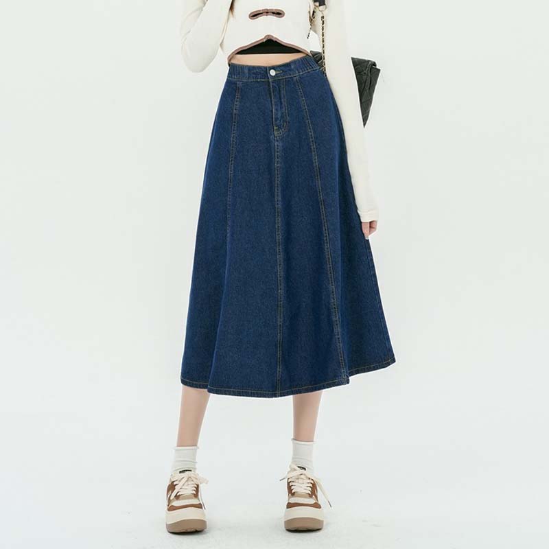 

Женская джинсовая юбка миди весна-осень в уличном стиле с высокой талией, узкая юбка Y2k, винтажная повседневная одежда больших размеров 3XL