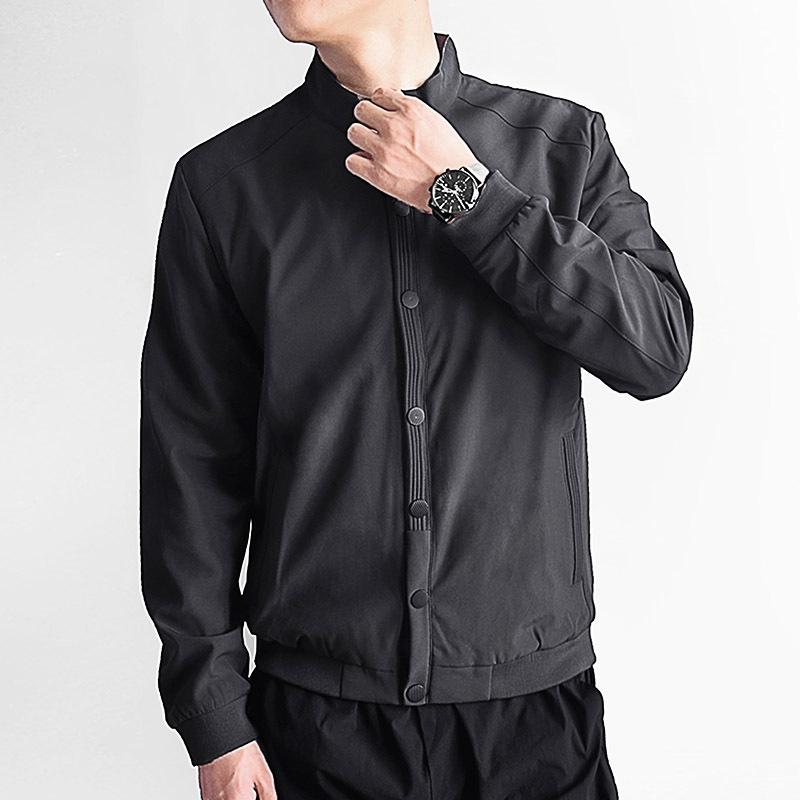 Oversized Stand Up Collar Breasted Jacket for Spring and Autumn Slim Fit Sports Top, Men's Casual Cardigan Jacket