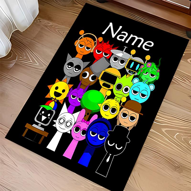 Custom personalization Sprunki themed Print Area Rug - Soft, Washable Non-Slip Indoor Mat,Living Room,Home&Office Decorative Rug