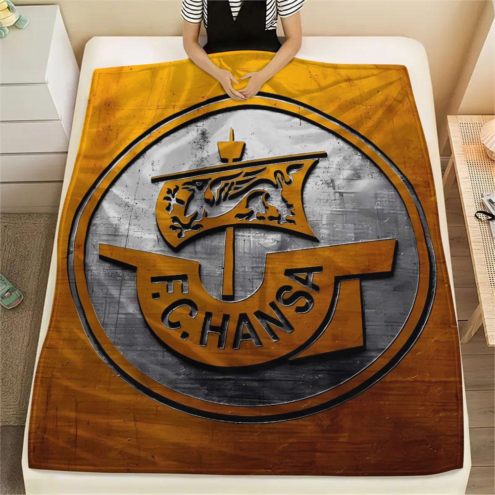 1PC F.C. Hansa Rostock Patterned Flannel Blanket Suitable For All Seasons for Home Decor Warmth and Comfort Gifts Holiday Present