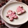 Sweet Style Christmas Party Supplies 12/24/36Pcs Pink Gingerbread Wooden Ornaments, Xmas Tree Hanging Decorations, Decorative Wood Shapes for Festive
