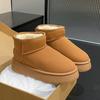 Women's Large Size Soft Sole Winter Warm Fur One Snow Boots Padded Lined Ankle Boots Non-slip Hiking Sports Cotton Boots