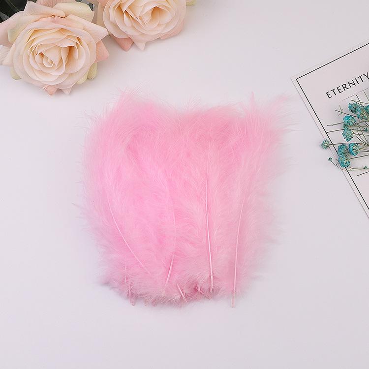 50Pcs Cross-Border Turkey Hairy Tail Plush Feather Colored Feather Dream Catcher Feather Light Bobo Ball Feather