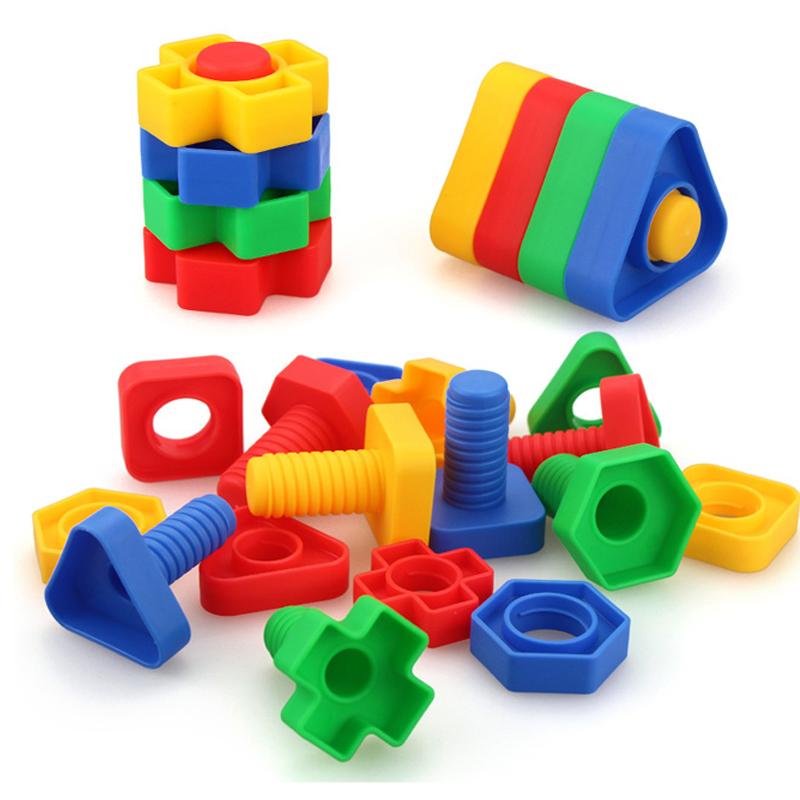 Plastic Nuts And Bolts For Kids Screw Building Blocks Fine Motor Skills Montessori Educational Toys Bloc De Construction