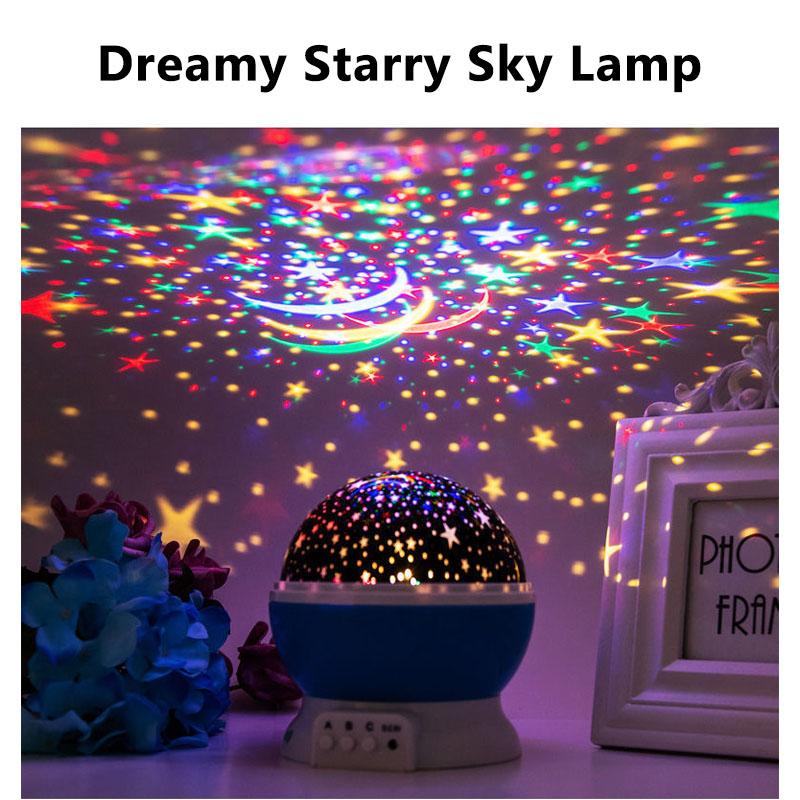 Projector Starry Sky Lamp LED Night Light 8 Star Light Modes Rotating Starry Nursery Moon Galaxy Baby Children Bedroom Gift Lamp