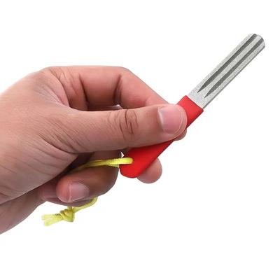 1 Stück Doppelseitiger Hakenabzieher Angelhakenfeile Schnurabzieher Messerschärfer Mini Diamant Schärfwerkzeug Angelzubehör