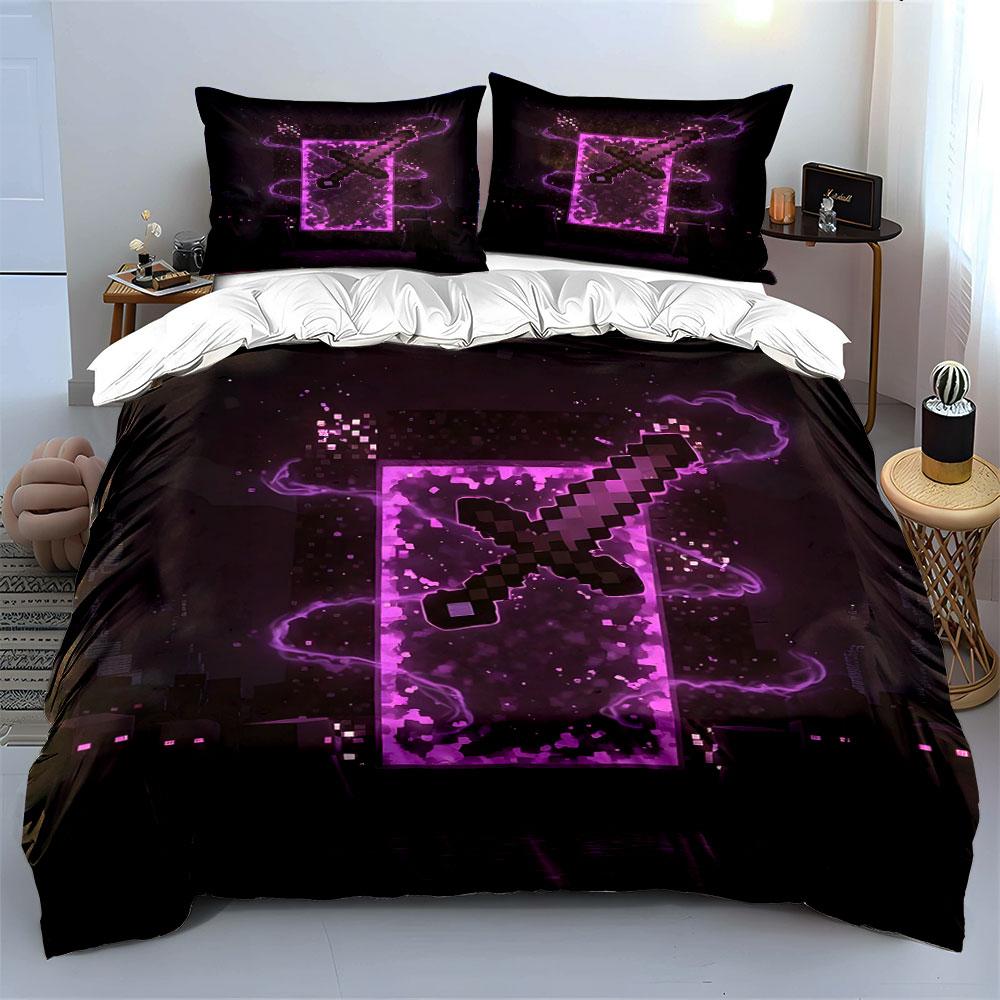 Pixelated sword with glow. Bedding sets Duvet cover sets Duvet covers Pillowcases(1 * Duvet Cover 2 * Pillowcases without duvet insert)