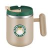 450ml Cartoon Cat Pattan Coffee Thermal Mug With Handle And Lid Portable Travel Cup CafeStainless Steel Insulated Tumble for Tea