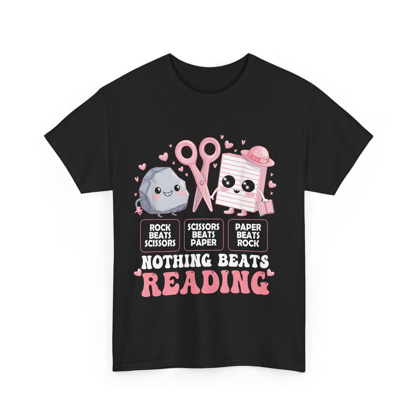 Books Reader Shirt, Nothing Beats Reading Book Librarian Rock Paper Cute Shirt S