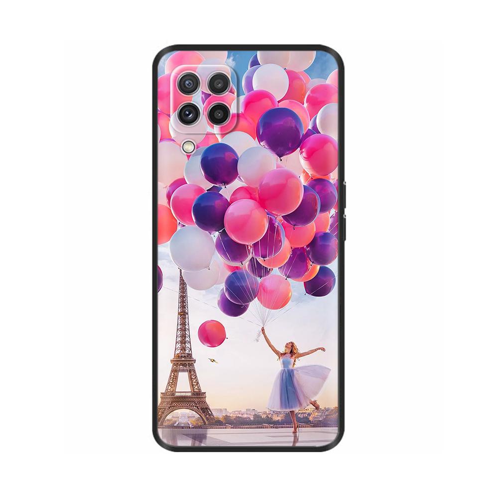 For Samsung A12 M12 F12 Case Stylish Painted Cover Soft Liquid Silicone Phone Case For Galaxy A12 A M F 12 Fundas TPU Capa Black