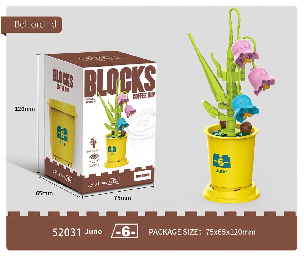 Diku Children's Coffee Cup Plant Building Blocks - Fun, Educational Toys & Ornaments
