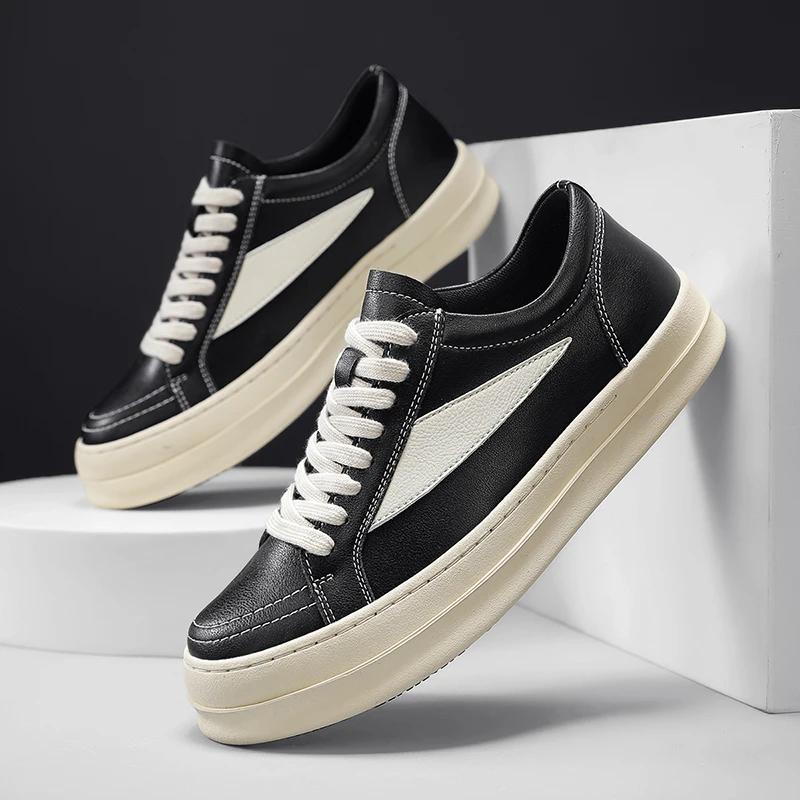 2025 New Men's Casual Leather Versatile Sneakers High Quality Outdoor Non-Slip Board Shoes Classic Fashion Flat Designer Shoes