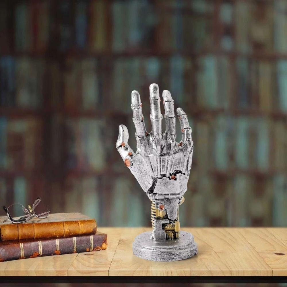Sensory Toy 3D Printed Stand Resin Mechanical Hand Staute Desktop Decorative
