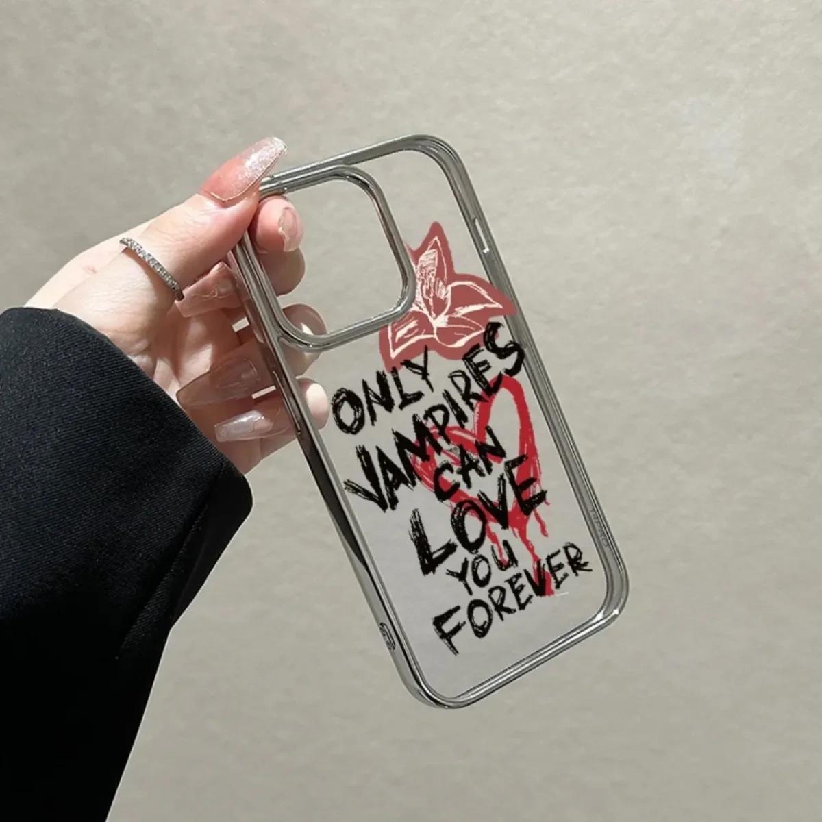 

Vampires Love Forever Fashion Phone Case for iPhone 17AIR 16E 15 14 13 12 11 PRO MAX XR XSMAX 7 8 PLUS Y2K Shockproof Soft Cover iPhone 16 Plus