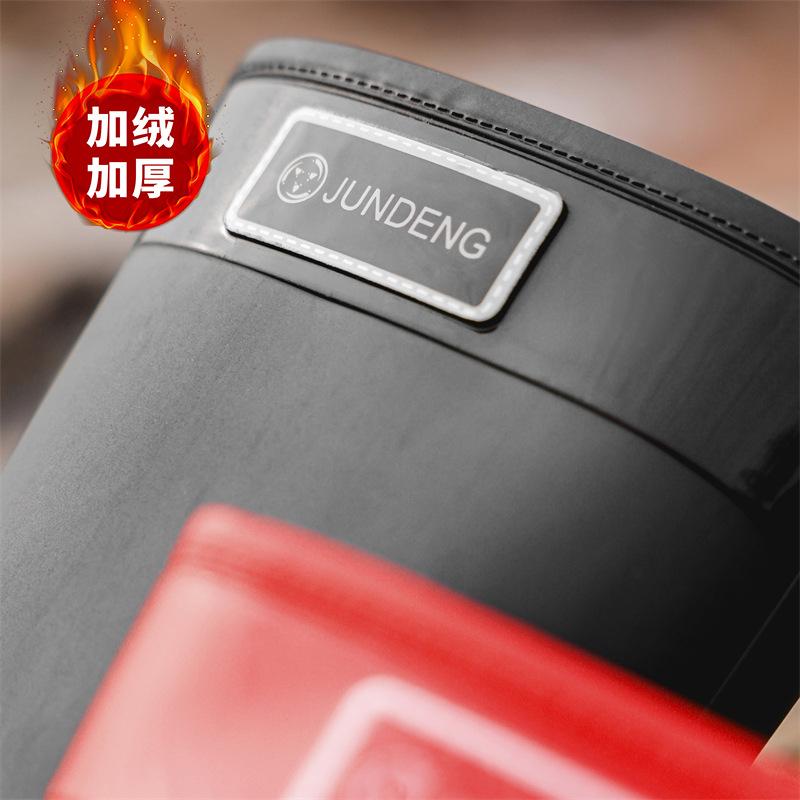 Spring and Autumn exquisite high tube women's wading boots women's seaside rain shoes fashion rain boots high tube cm thick-soled rubber shoes