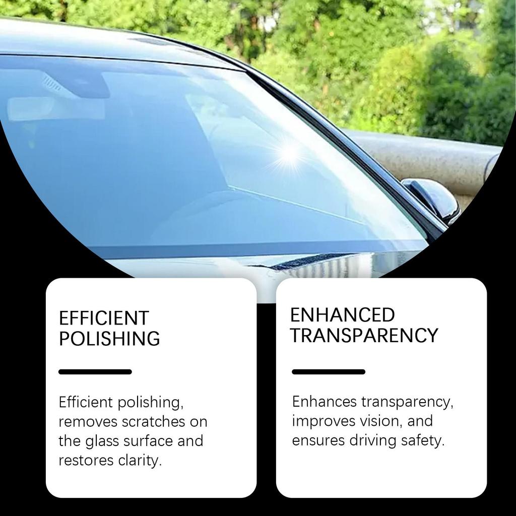 Homonth Prášek na leštění autoskel Leštění a čištění olejového filmu na čelním skle auta Prášek na čištění skla auta