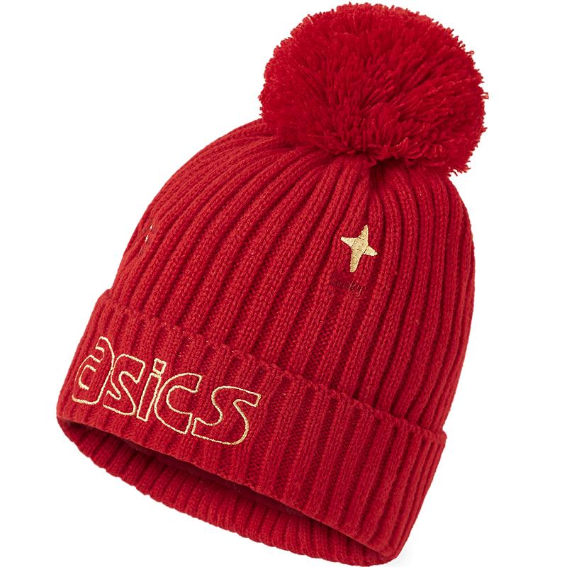 ASICS Children s New Year Red Knitted Beanie One Size