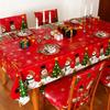 Christmas Themed Party Tablecloth, Christmas Desktop Decoration, Santa Claus Snowflake Deer Pattern Tablecloth