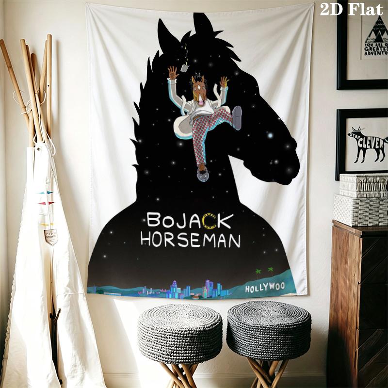 BoJack Horseman Gobelin Ścienny Estetyczny Dekor Ścienny Drukowany Materiał Kocyk Dekoracyjne Gobeliny do Sypialni Salonu Wystrój Domu