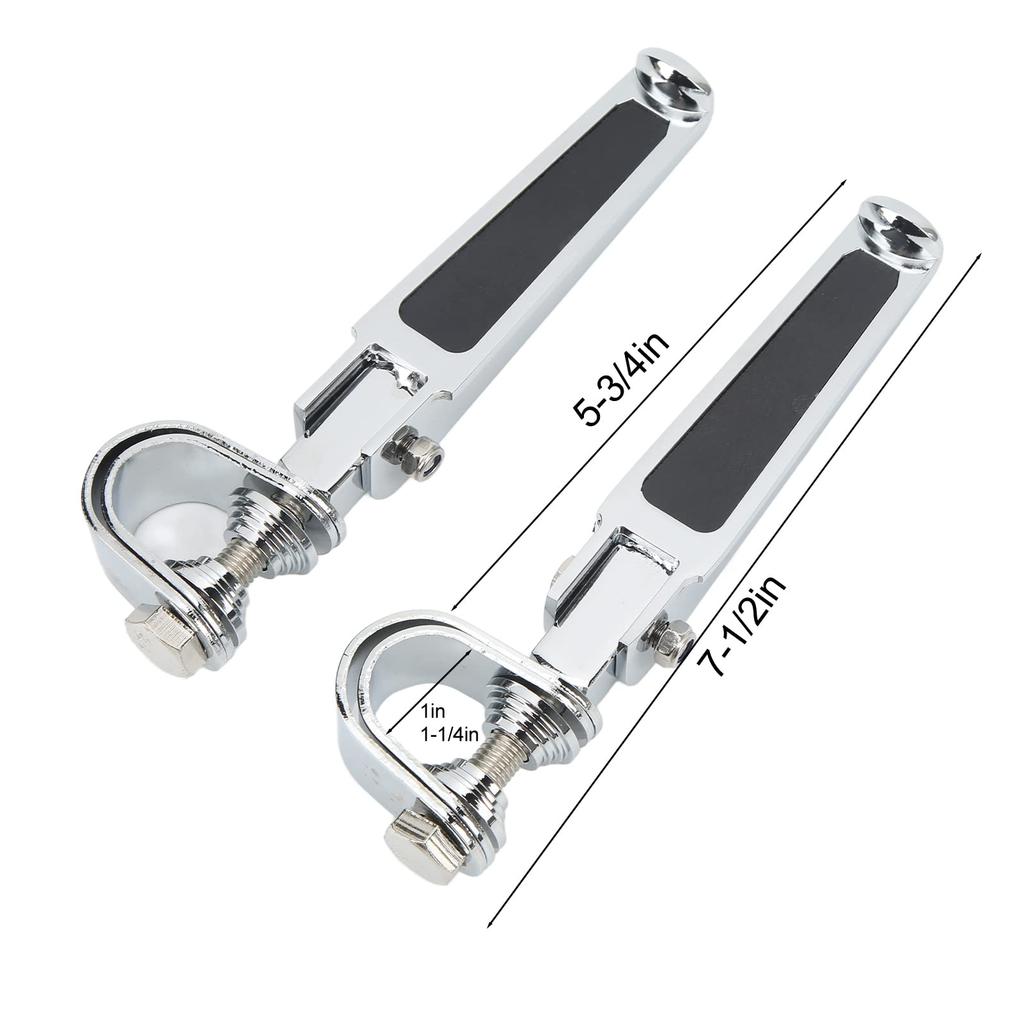 KIMISS Motorcycle Foot Pegs,Pair Clevis Foot Pedal U Clamp Footrest Universal Motorcycle Street Bike 1"-1-1/4" Highway Engine Crash Bar