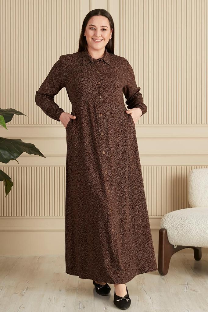 Damska sukienka w dużym rozmiarze Plus Size Chrupiący wzór Letnia sukienka hidżab