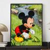 Disney Diamond Painting Kit Mickey Mouse and Frog In Nature for Living Room, Bedroom, Study and Other Interior Space Decoration