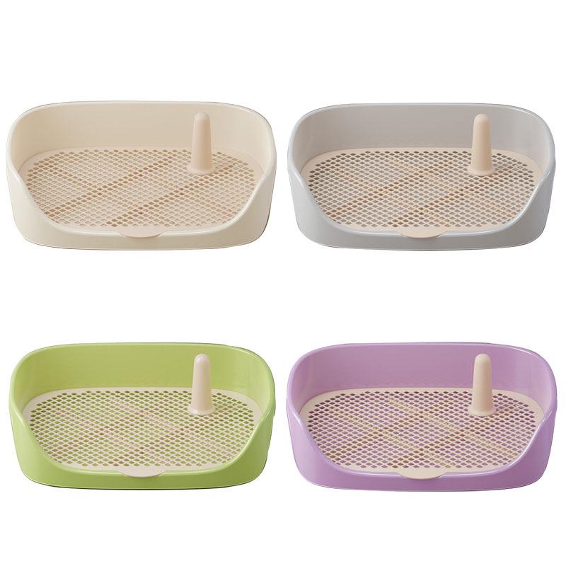 Large Anti-Splash Plastic Pet Toilet with Fence, Semi-Enclosed Design for Pets