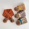 Baby Girl Boy Neck Scarves Kids Plaid Wool Scarf Children Knitted Girls' Scarfs For Toddler Child Cotton Warm Neckerchief Winter
