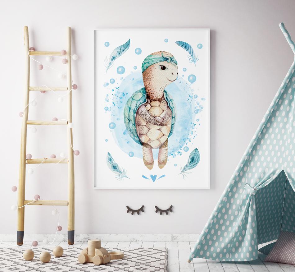 Plakat żółw morski pokój dziecka