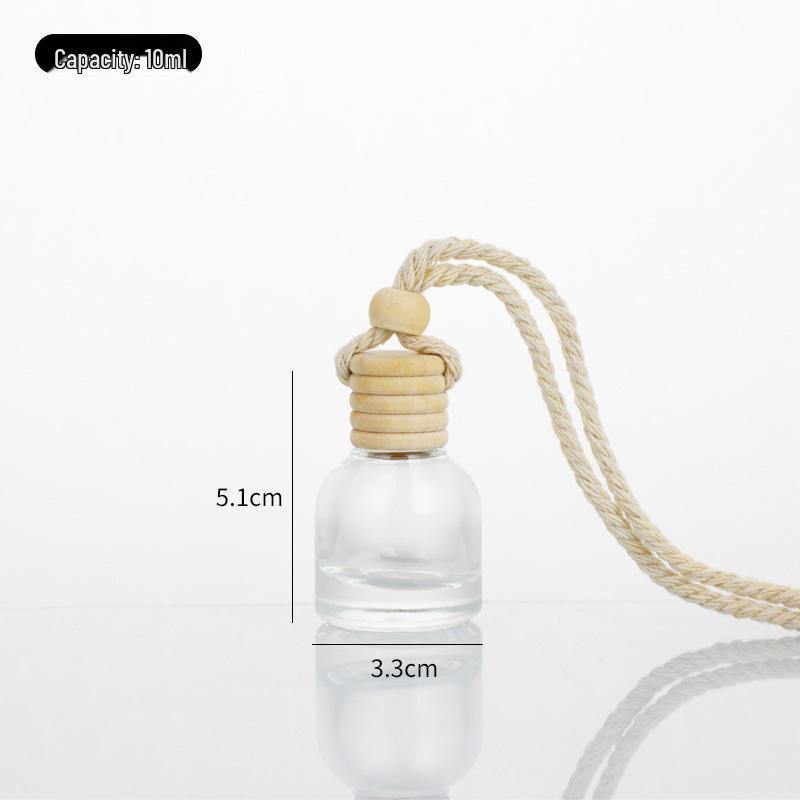 Transparent Refillable Car Air Freshener with Wooden Lid and Lanyard