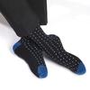 6 Pairs Men Dress Socks High Quality Cotton Business Casual Soft Brand Fashion Design Blue Dots Pattern Plus Size Long Male Sock