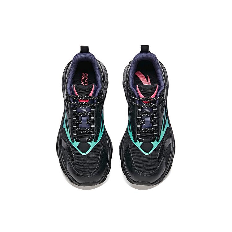 Anta Cushioning Reflective Low top Running Shoes Men's Black Green Blue 912035558-3