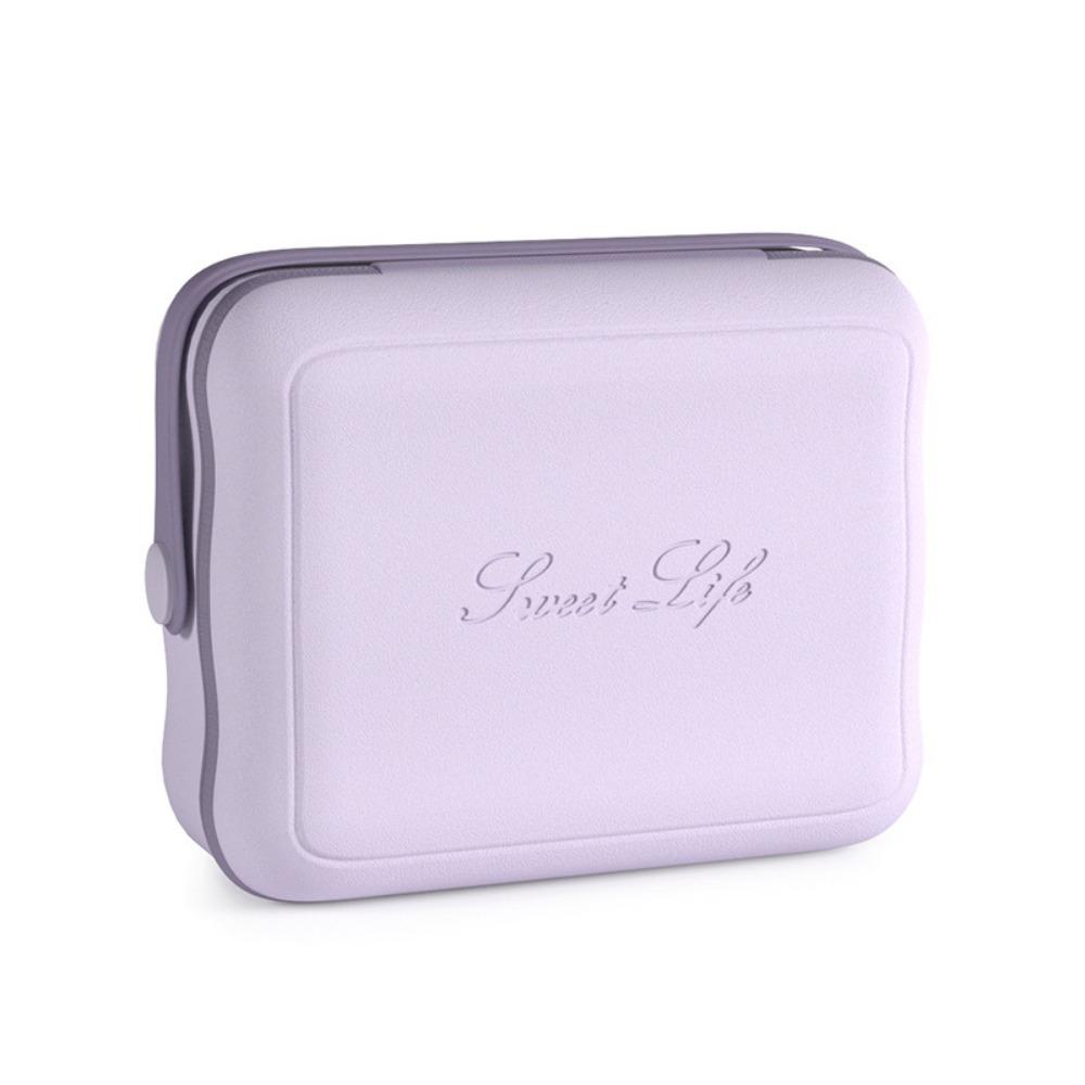 

Косметичка большой вместимости со светом и зеркалом, портативный светодиодный бокс для хранения макияжа, для улицы фиолетовый