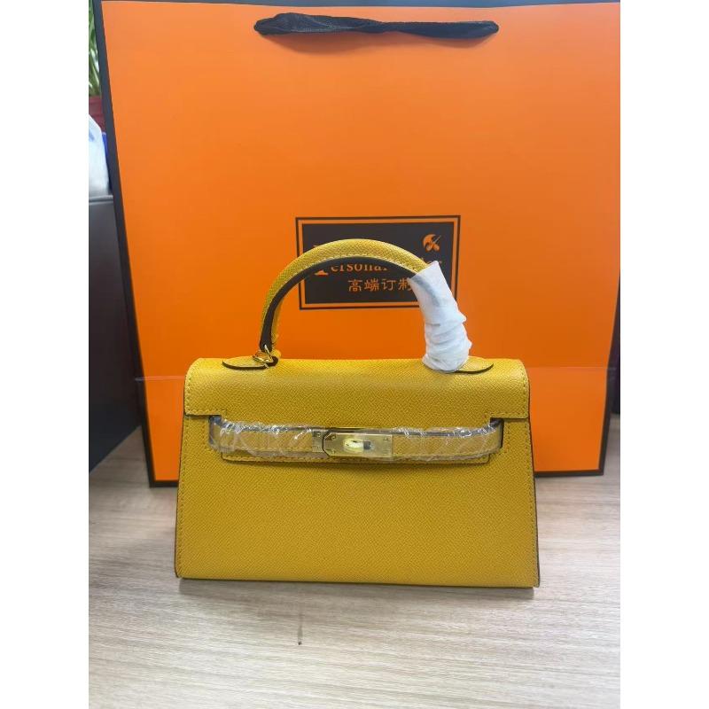 New trendy second-generation mini Kelly bag shoulder messenger bag niche contrasting handbag