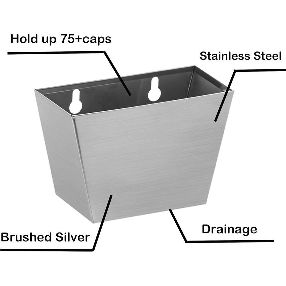 LMETJMA Nerezový lapač víček od pivních lahví Nástěnný sběratel pivních víček Stolní kbelík na sodovku s drenážními otvory JT337