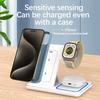 3 in 1 Wireless Charger Desktop Foldable Fast Phone Charge Station For iPhone 16 15 14 13 12 Apple Watch 10/9/8/7/6 AirPods 3/2